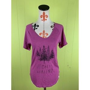 IO Women S Small Scoop Neck Short Sleeve Tee T Shirt Casual Tunic Top Purple